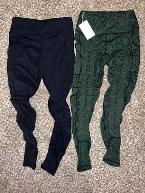 NWT!Sweetflexx Resistance Leggings with Pockets in Forest & Black Booty Band (6)